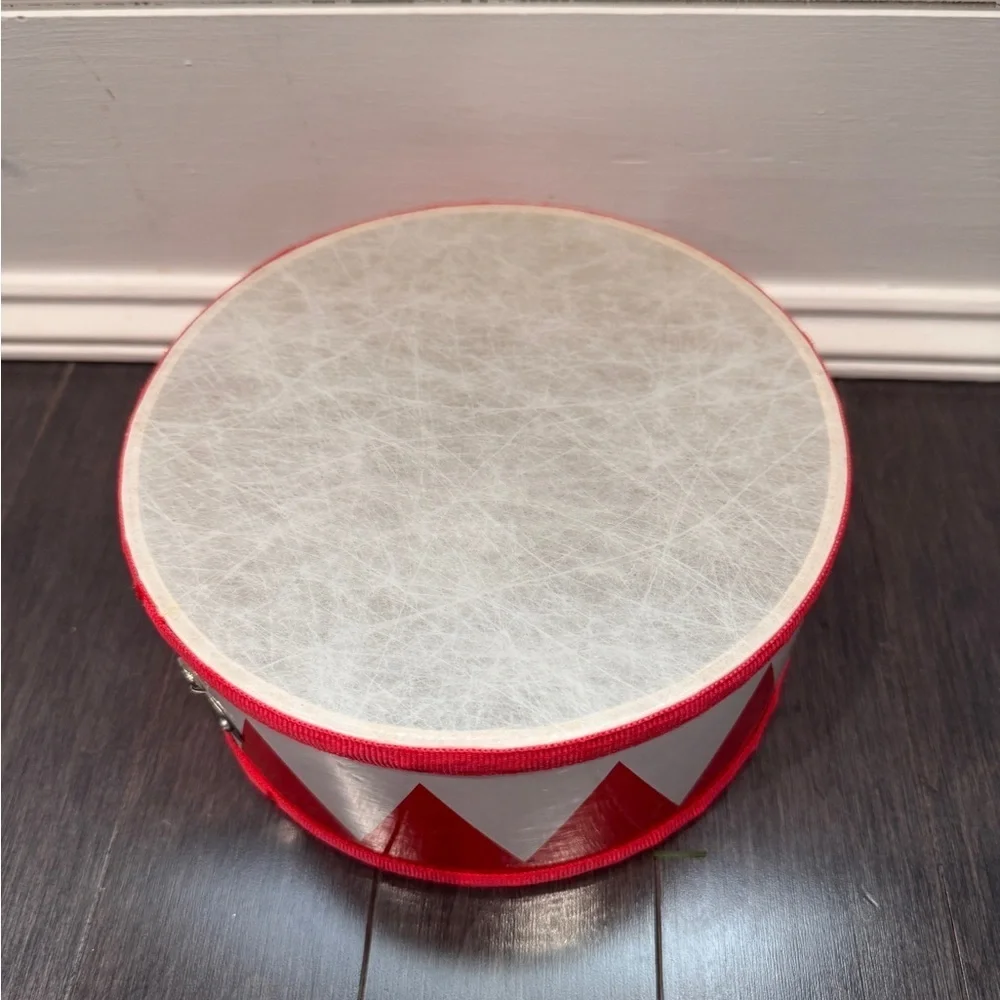Red and White Decorative Lightweight Drum for Babies Toddlers Kids